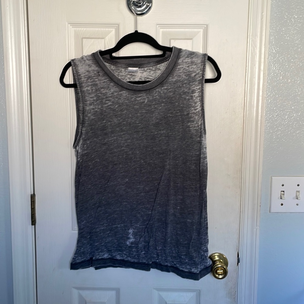 a wore out look gray tank top